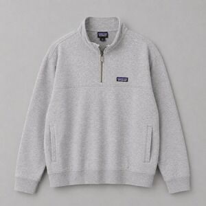 Patagonia Organic Cotton Quarter Zip Pullover Sweatshirt Grey XL